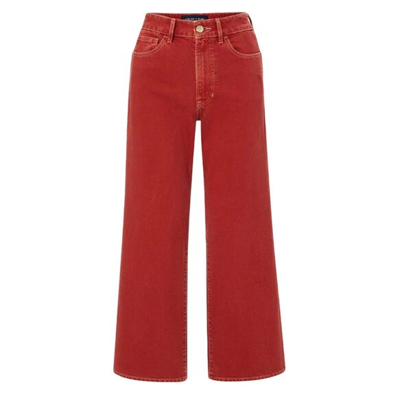 NWT Veronica Beard Taylor Hi-Rise Wide Leg Jeans – Brick Red – Sz 30 MSRP $345 - Picture 3 of 4